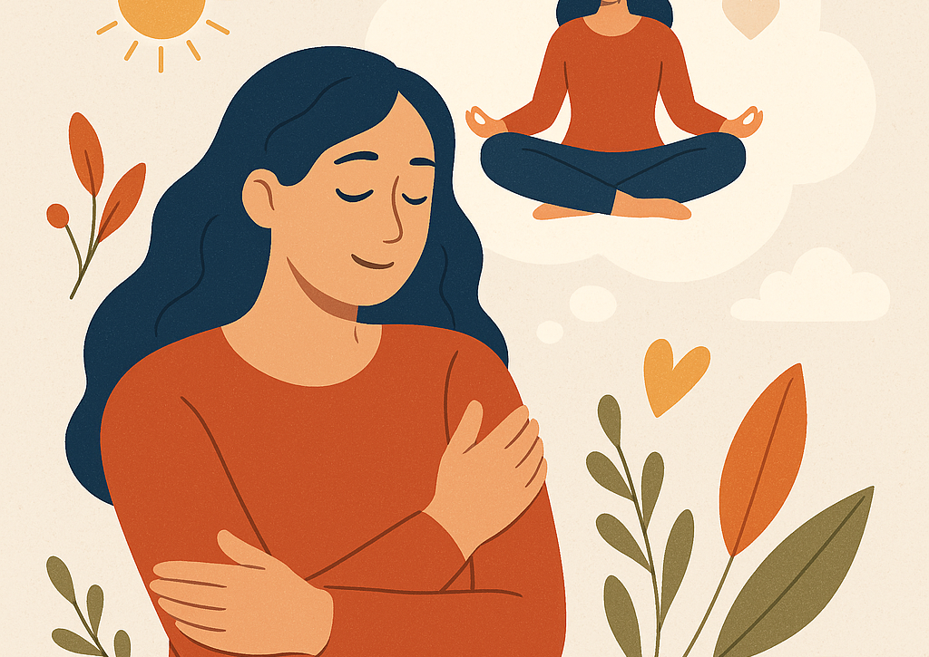 “Manos abiertas sobre el pecho en gesto de ternura, reflejando compasión y conexión interior